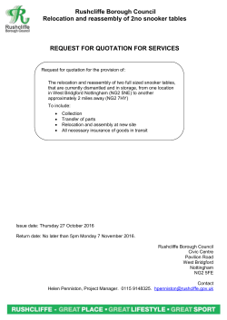 Quote request snooker table relocation