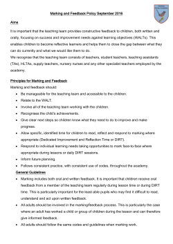 Marking Policy - Dartford Primary Academy