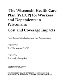 The Wisconsin Health Care Plan - Snelling Center for Government