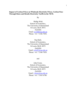 Impact of Carbon Prices on Wholesale Electricity Prices, Carbon Pass