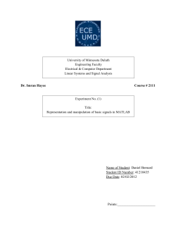 University of Minnesota Duluth Engineering Faculty Electrical