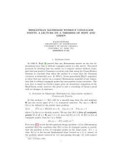 RIEMANNIAN MANIFOLDS WITHOUT CONJUGATE POINTS: A