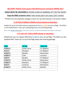BELLPORT TRAVEL home game Field Maintenance Schedule