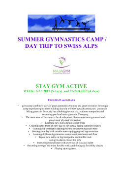 SUMMER GYMNASTICS CAMP / DAY TRIP TO SWISS ALPS STAY