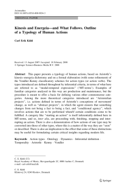 Kinesis and Energeia&mdash;and What Follows. Outline of