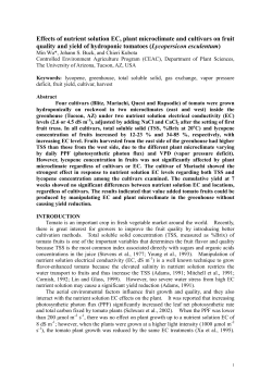 Effects of nutrient solution EC level and location