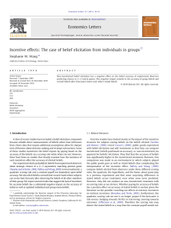 Incentive effects: The case of belief elicitation from