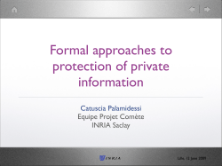 Formal approaches to protection of private information