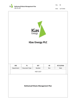 Appendix 4 HSE.PL.027 - Bothamsall Waste Management Plan