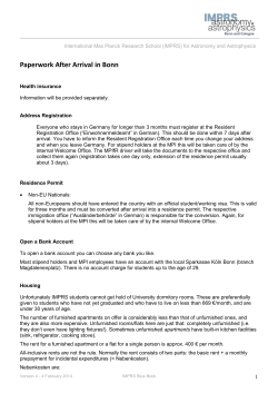 Paperwork After Arrival in Bonn