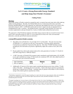 Let`s Create a Strong Renewable Energy Standard and Help Jump