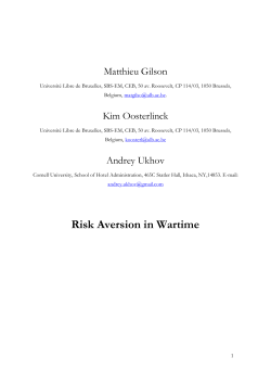 Risk Aversion in Wartime