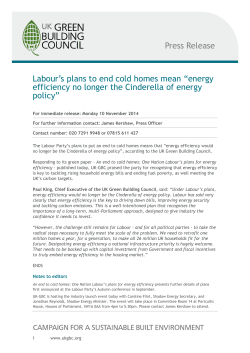Labour`s plans to end cold homes mean &ldquo;energy efficiency no longer