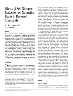 Effects of Soil Nitrogen Reduction on Nonnative Plants in Restored
