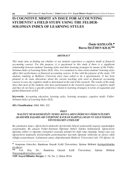 is cognitive misfit an issue for accounting students?