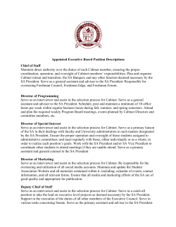 Appointed Executive Board Position Descriptions Chief of Staff