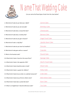 Name that wedding cake answers