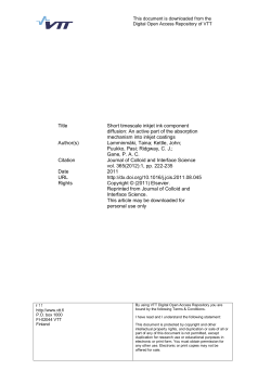 Title Short timescale inkjet ink component diffusion: An active