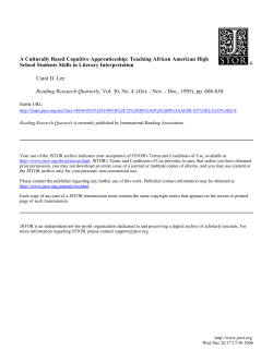 A Culturally Based Cognitive Apprenticeship: Teaching African