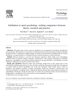 Attribution in sport psychology: seeking congruence between theory