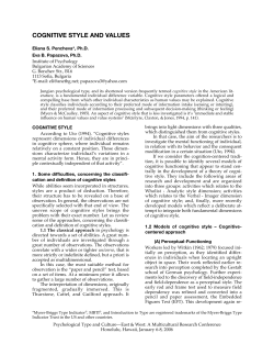 Cognitive style and values (PDF Available)