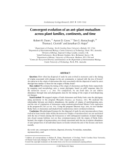 Convergent evolution of an ant&ndash;plant mutualism across plant