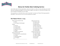 Menus for Family-Style Catering Service