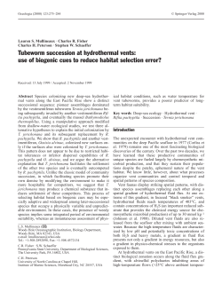 Tubeworm succession at hydrothermal vents