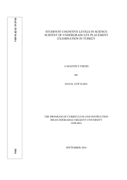 students` cognitive levels in science subtest of