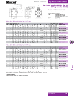 Dimensions / Order Codes High-Pressure Two-Way Ball