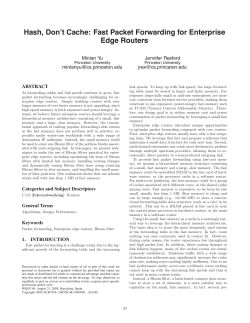 Hash, Don`t Cache: Fast Packet Forwarding for