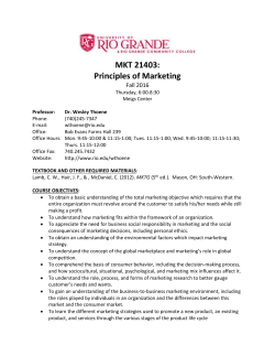 Principles of Marketing - University of Rio Grande