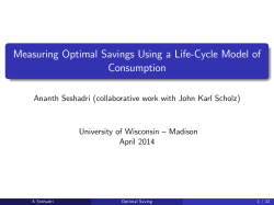 Measuring Optimal Savings Using a Life