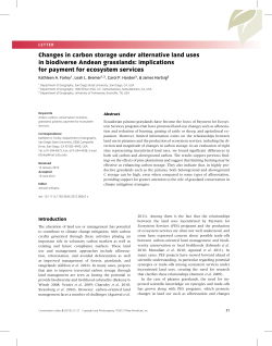 Changes in carbon storage under alternative land uses in