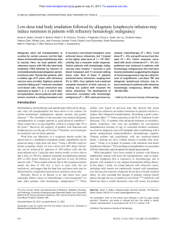 Low-dose total body irradiation followed by