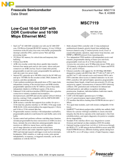 MSC7119 Low-Cost 16-bit DSP with DDR Controllre and 10/100