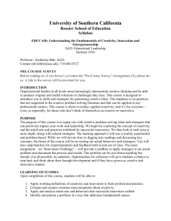 University of Southern California Rossier School of Education Syllabus