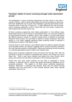 Uptake of cancer screening amongst under
