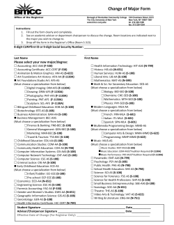 Change of Major Form