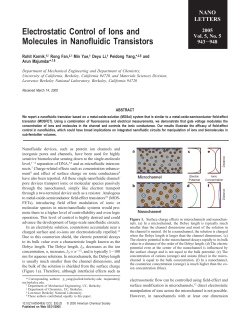 Electrostatic Control of Ions and Molecules in Nanofluidic Transistors