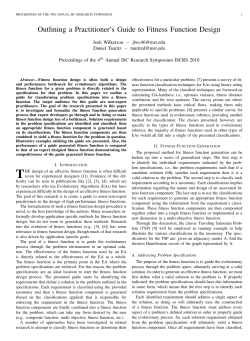 Outlining a Practitioner`s Guide to Fitness Function Design