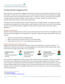 Creating a Member Engagement Plan