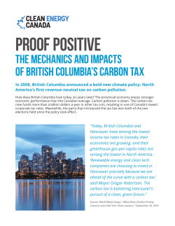 The Mechanics and Impacts of British Columbia`s Carbon Tax