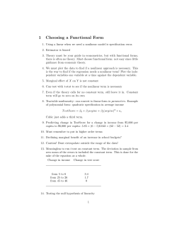1 Choosing a Functional Form