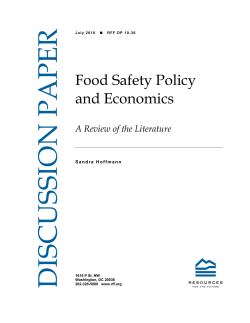 Food Safety Policy and Economics: A Review fo the Literature