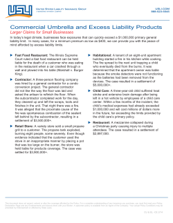Commercial Umbrella and Excess Liability Products