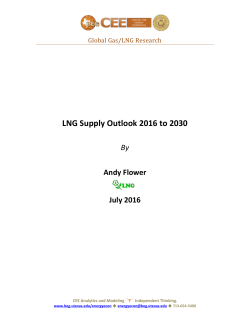 LNG Supply Outlook 2016 to 2030