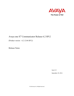Avaya one-X Communicator Release 6.2 SP12