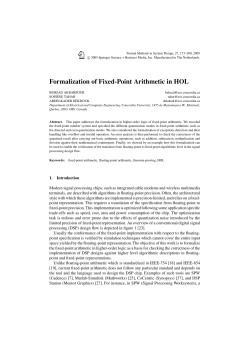 Formalization of Fixed-Point Arithmetic in HOL | SpringerLink