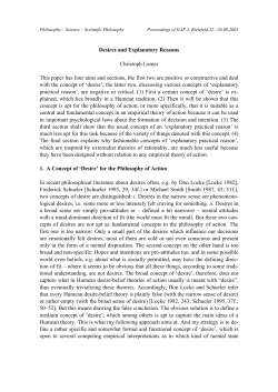 Desires and Explanatory Reasons Christoph Lumer This paper has